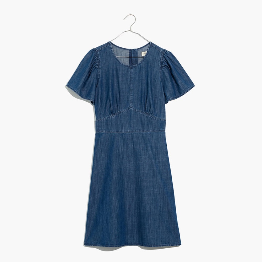 Madewell NEW Denim Chambray Fit and Flare Dress NWT 12